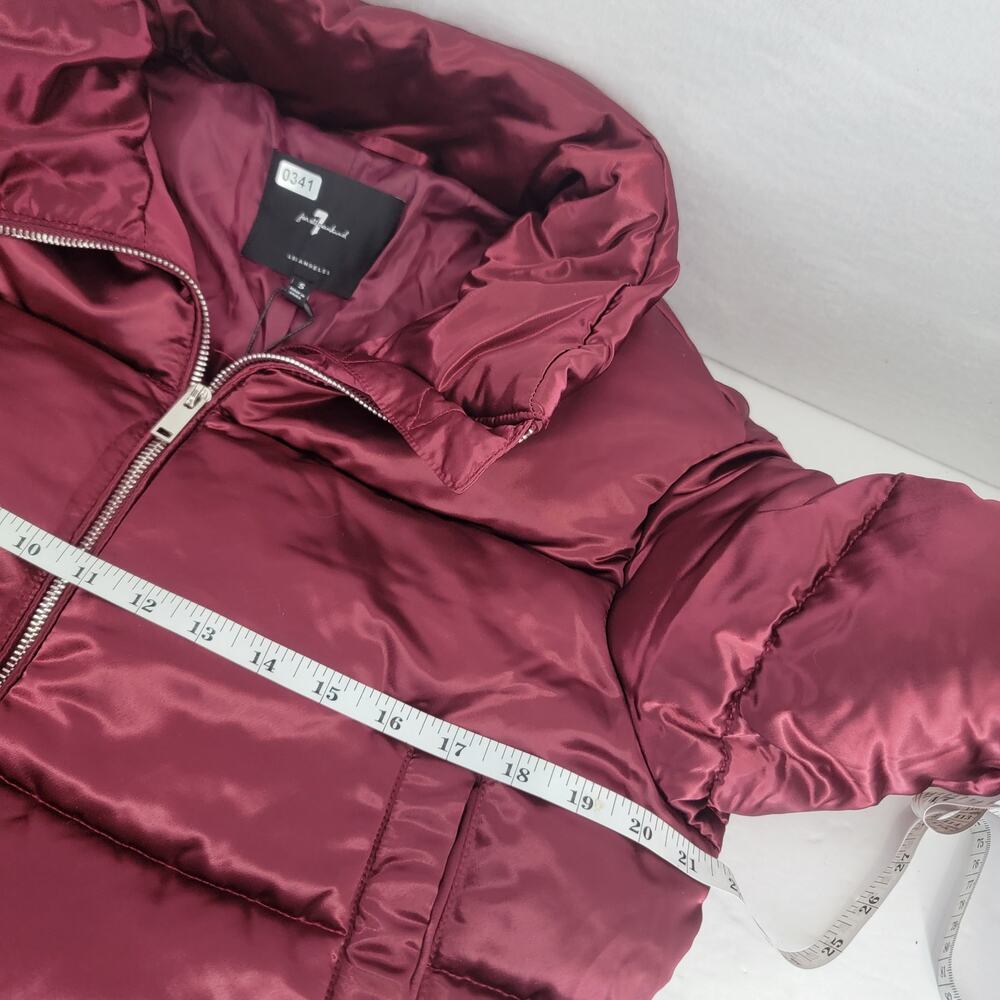 7 For All Mankind Women's Lined Puffer Jacket Coat Red  Small New - Picture 9 of 11
